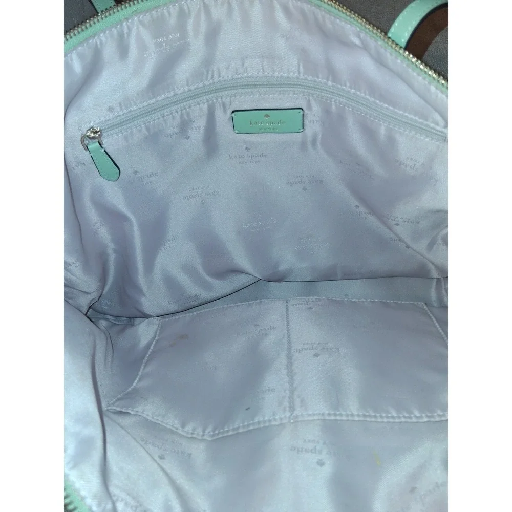 Kate Spade New York Mint‎ Green Nylon Tote with Dual Straps. 14×11×6.